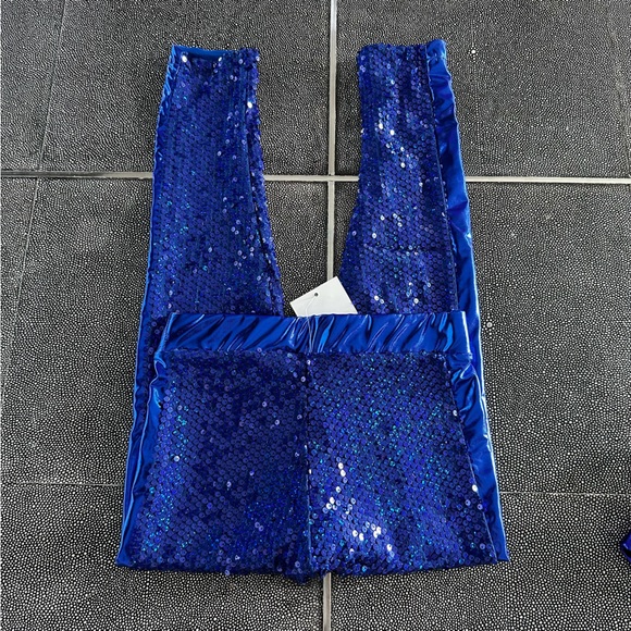 Double Platinum Girls Royal Blue Ankle Length Sequin Leggings. Size I (6/7) NWT - Picture 10 of 12